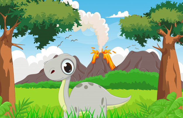 cute-dinosaur-cartoon-with-prehistoric-background_50699-321